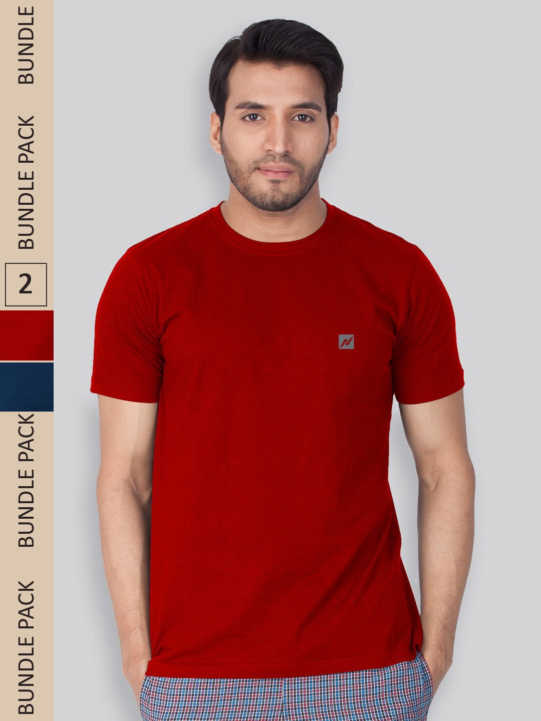 

LUX NITRO Pack Of 2 Round Neck Lounge T-Shirts, Red
