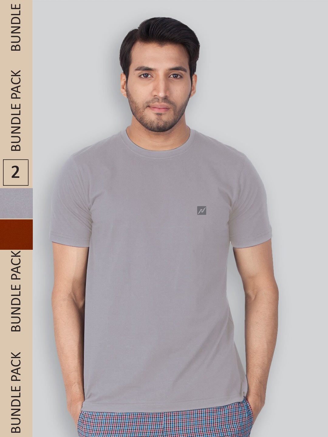 

LUX NITRO Pack Of 2 Anti Odour Lounge T-shirt, Grey