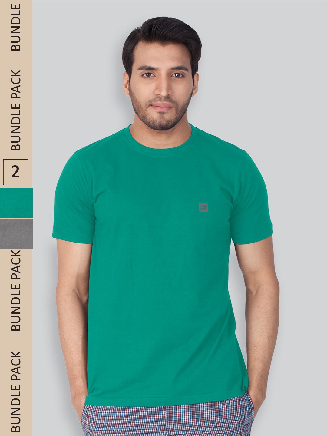 

LUX NITRO Pack Of 2 Anti Odour Lounge T-shirts, Grey
