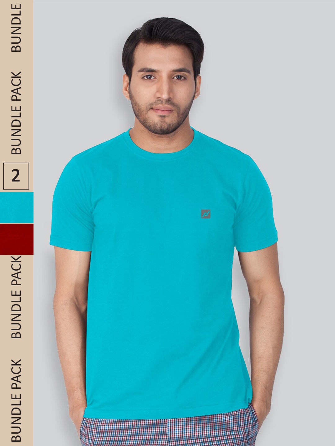 

LUX NITRO Pack Of 2 Round Neck Lounge T-Shirts, Blue