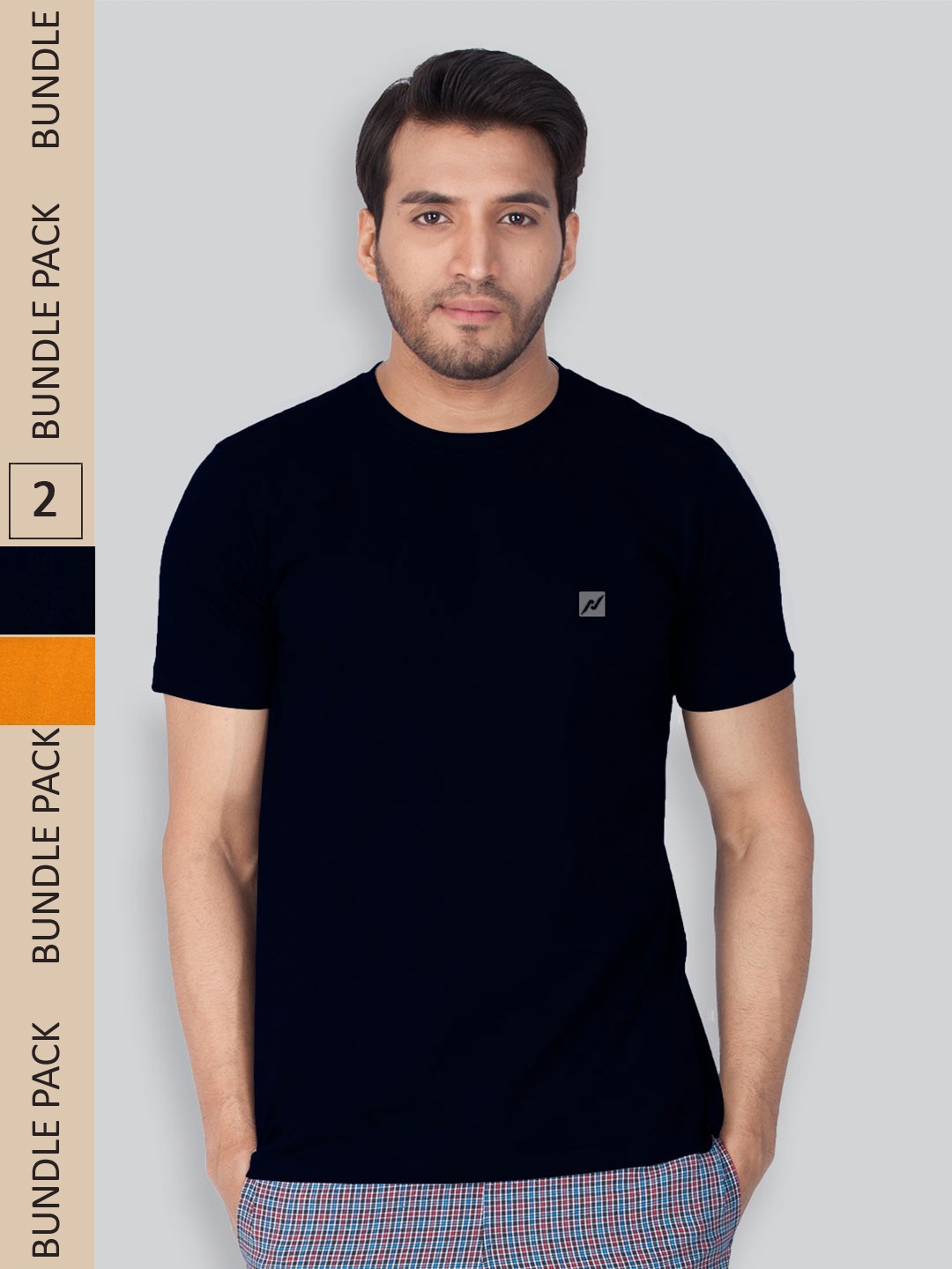 

LUX NITRO Pack Of 2 Round Neck Lounge T-shirts, Black