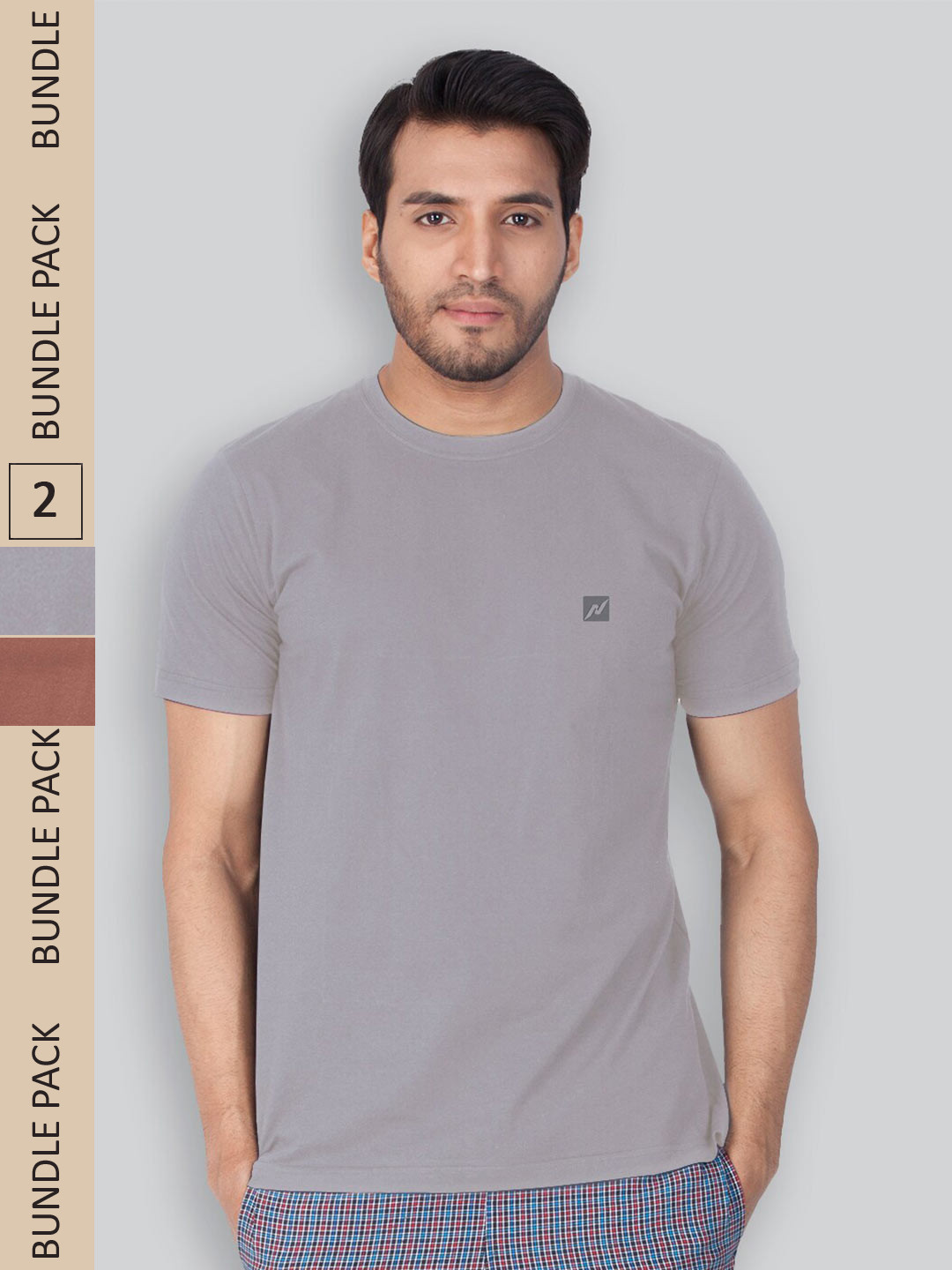 

LUX NITRO Pack Of 2 Round Neck Lounge T-shirts, Grey