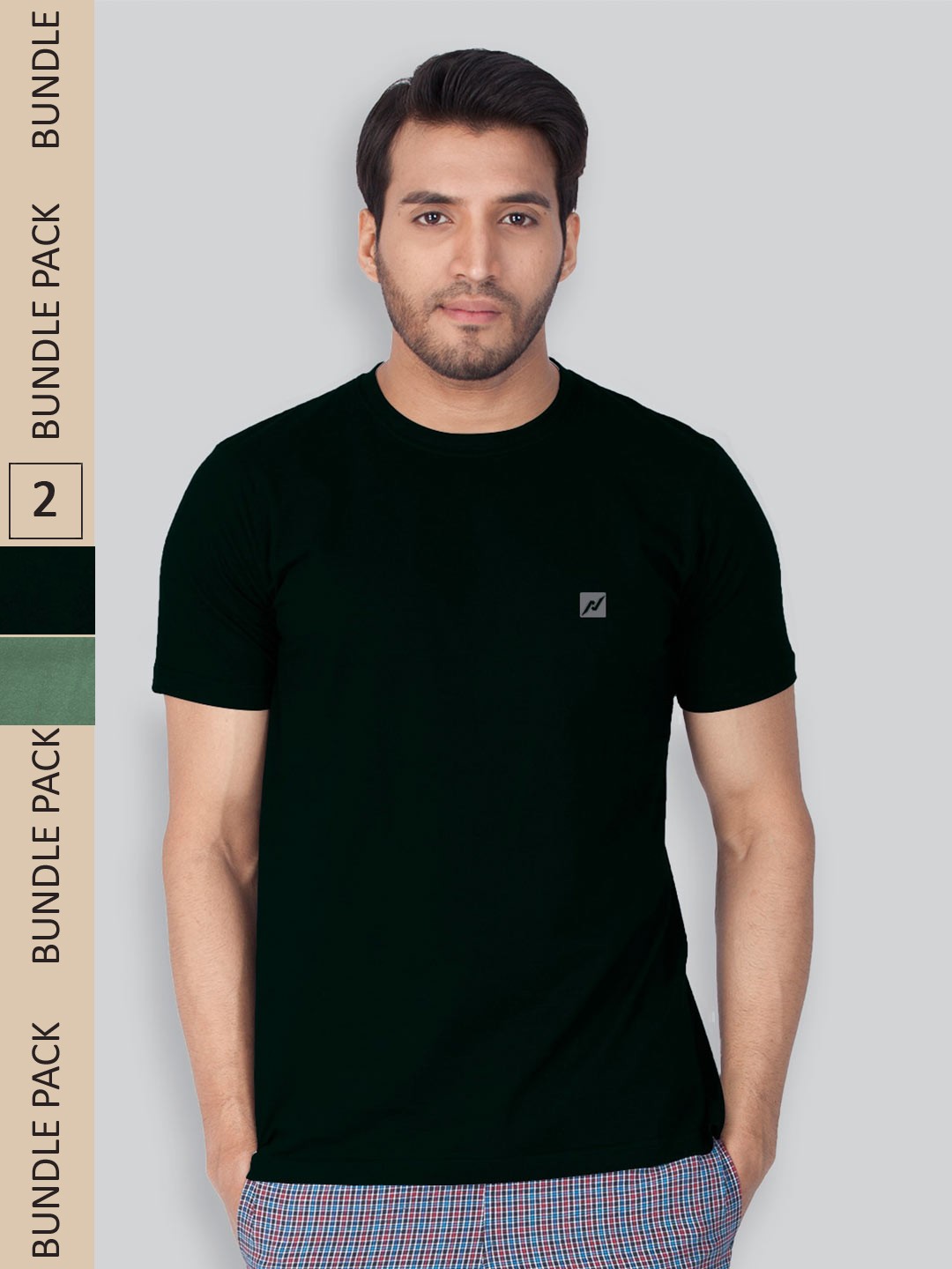 

LUX NITRO Pack Of 2 Round Neck Lounge T-shirts, Black