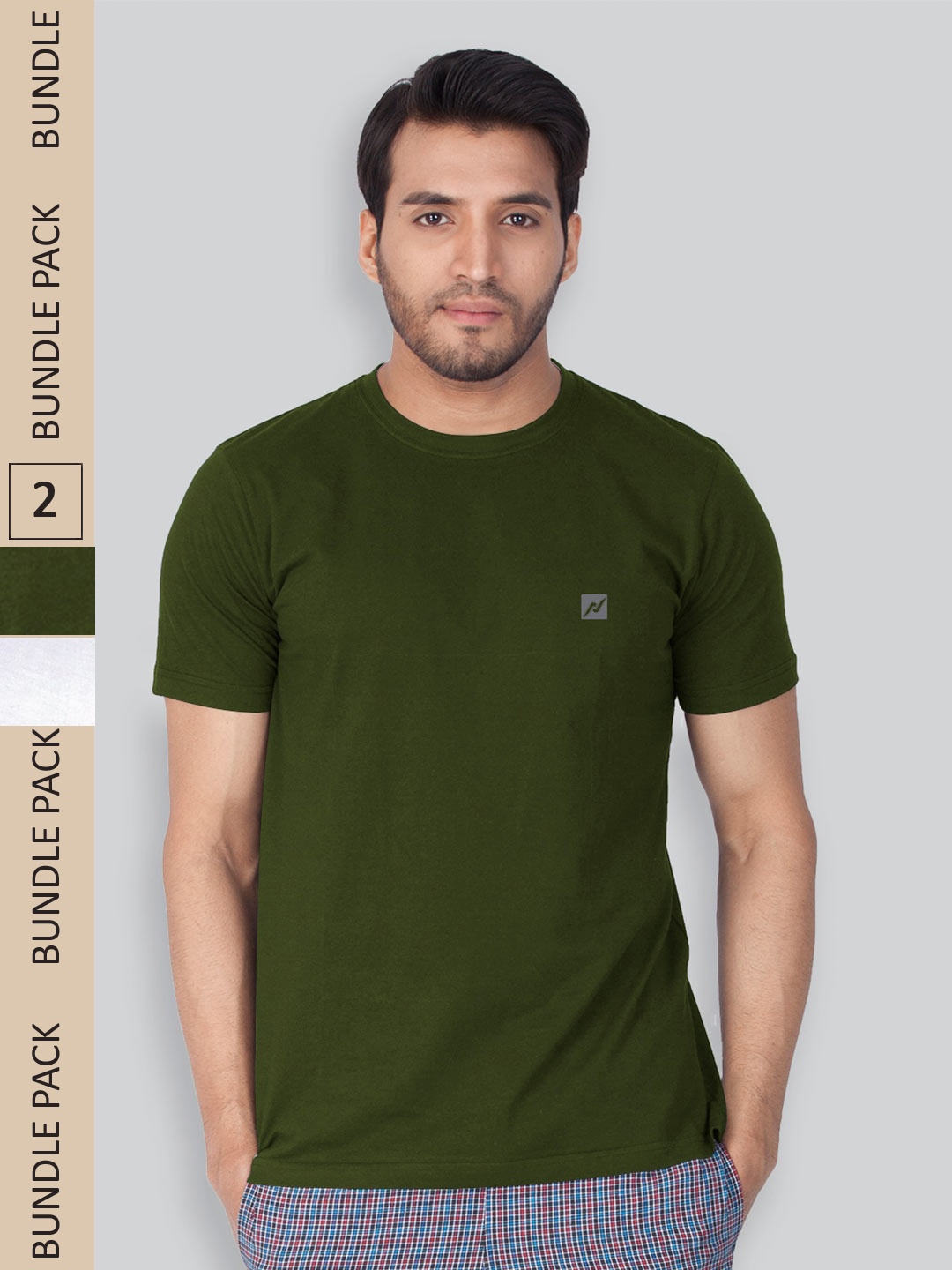 

LUX NITRO Pack Of 2 Anti Odour Lounge T-shirts, Olive