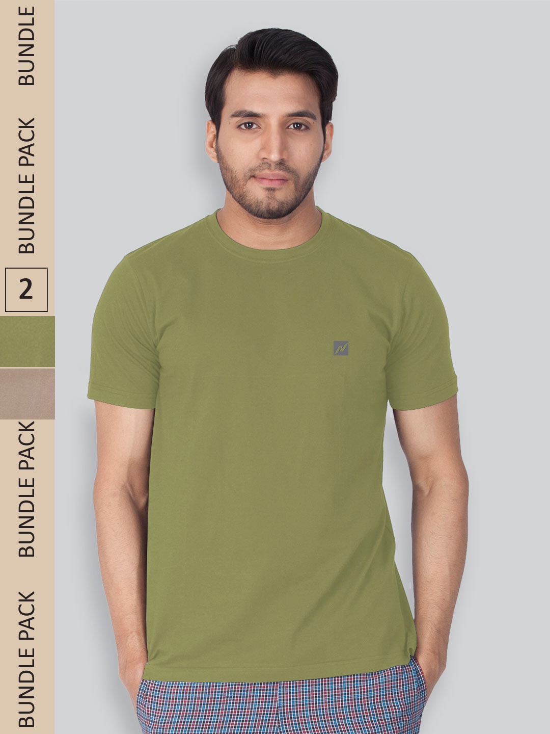 

LUX NITRO Pack Of 2 Round Neck Lounge T-Shirts, Green