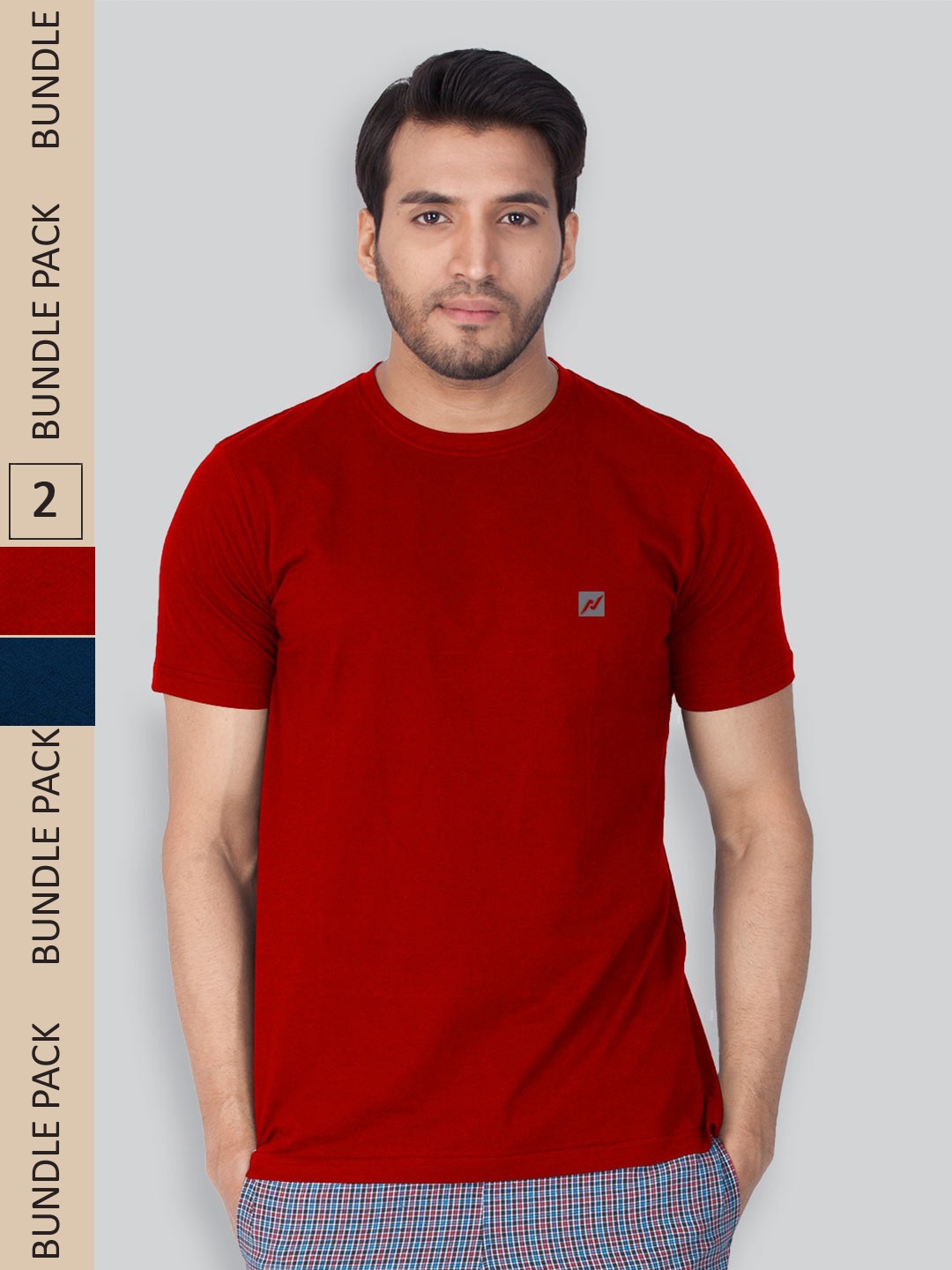 

LUX NITRO Pack Of 2 Anti Odour Lounge T-shirt, Red