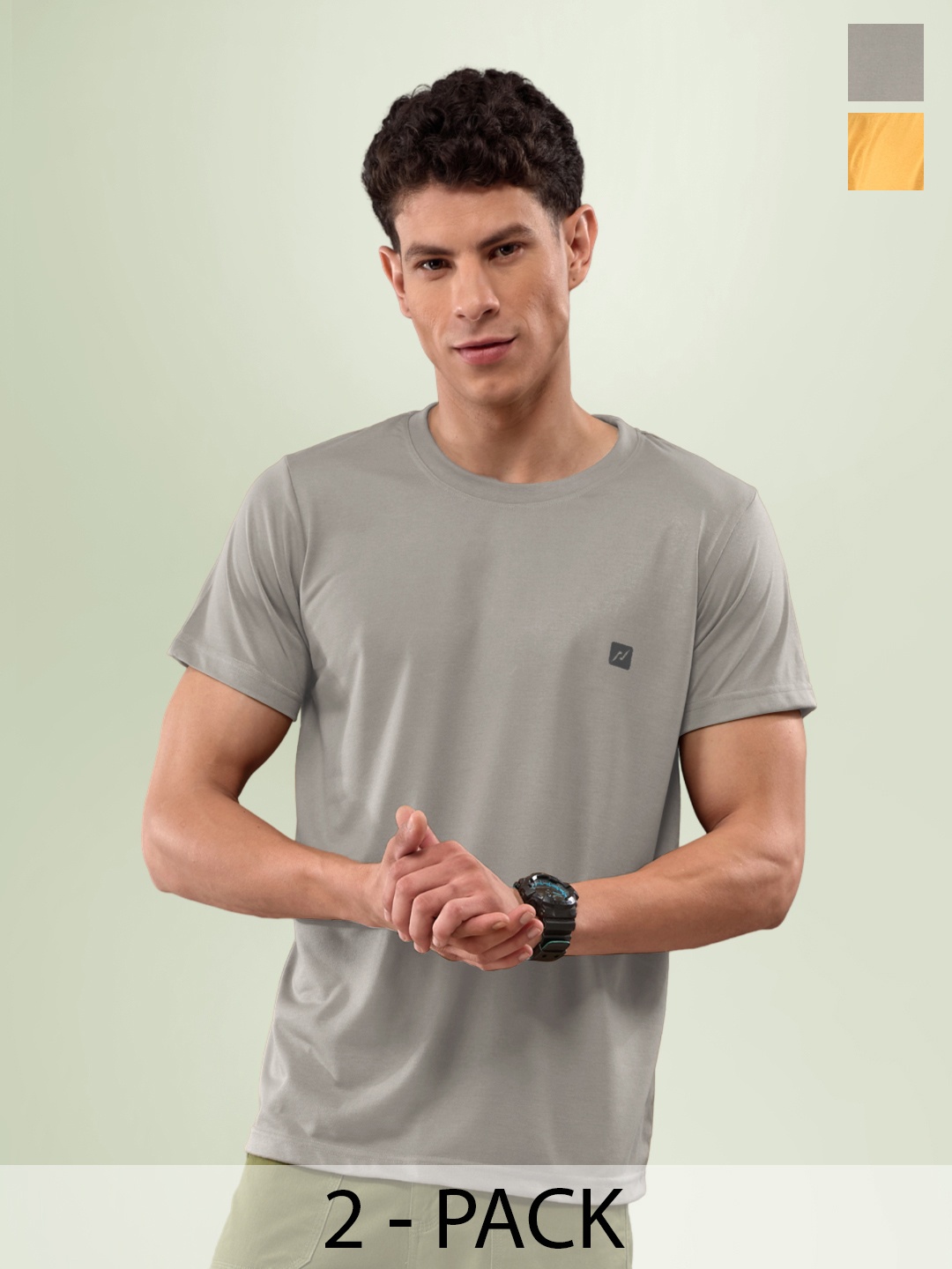 

LUX NITRO Pack Of 2 Anti Odour T-shirts, Grey