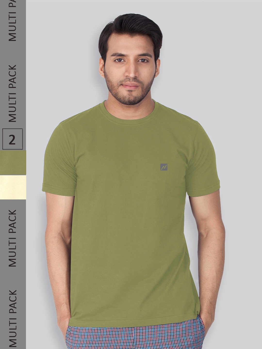 

LUX NITRO Pack Of 2 Round Neck Lounge T-shirts, Green