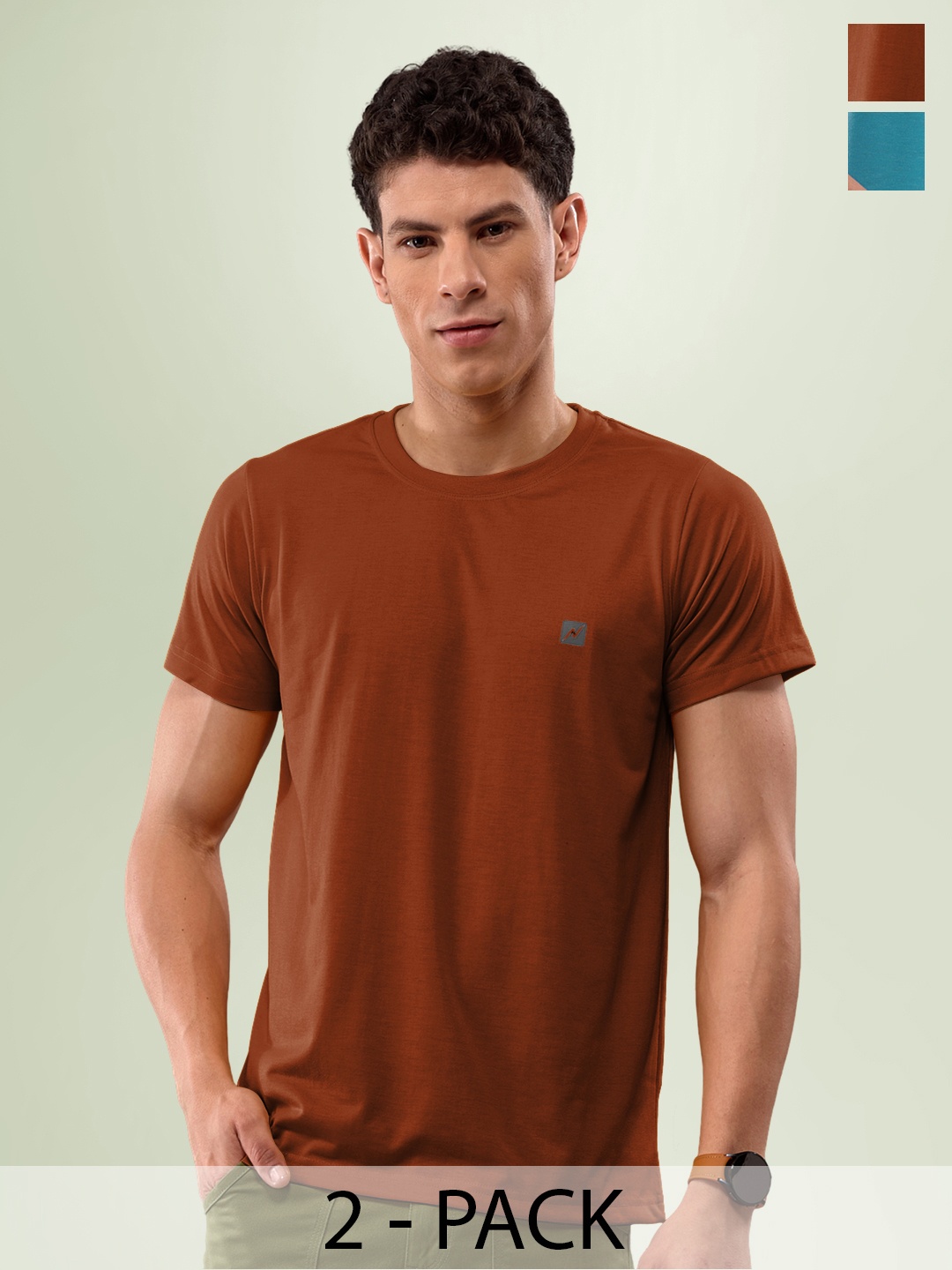 

LUX NITRO Pack Of 2 Anti Odour Lounge T-shirt, Blue