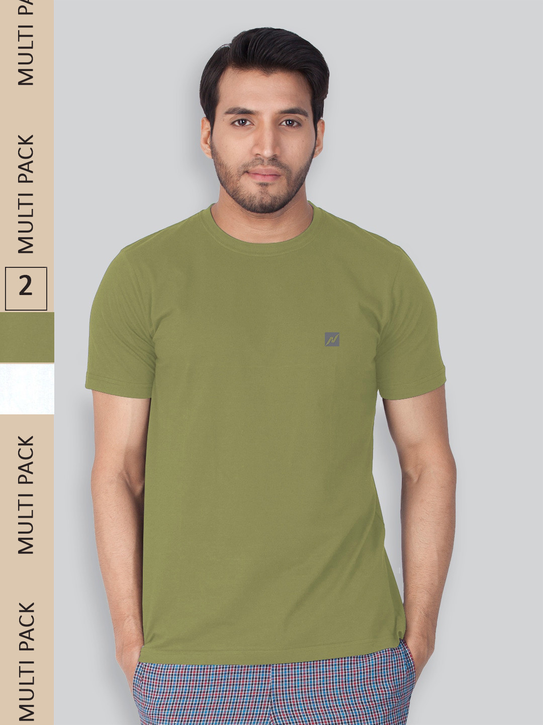 

LUX NITRO Pack Of 2 Anti Odour Lounge T-shirts, Olive