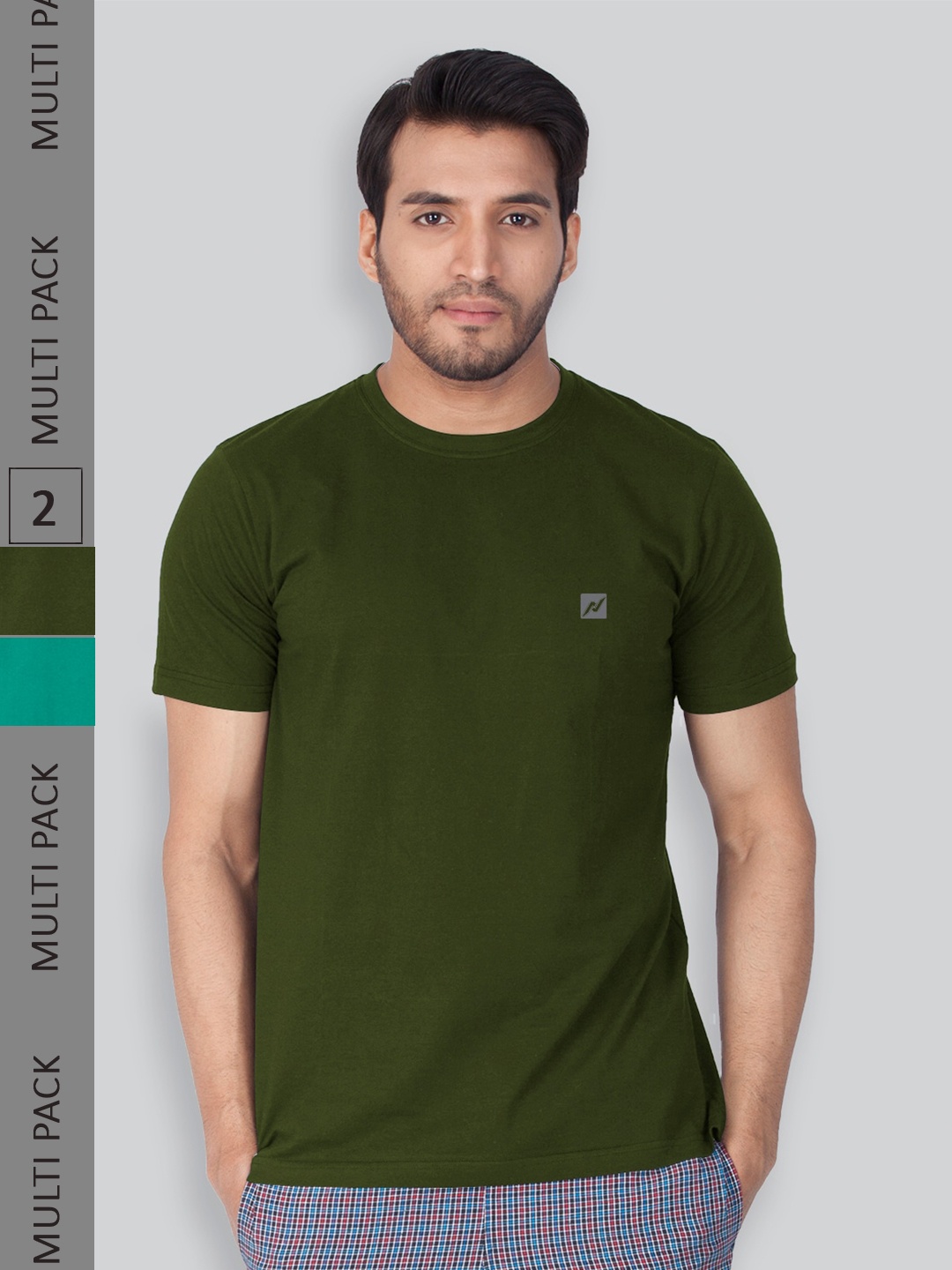 

LUX NITRO Pack Of 2 Anti Odour Lounge T-shirt, Green