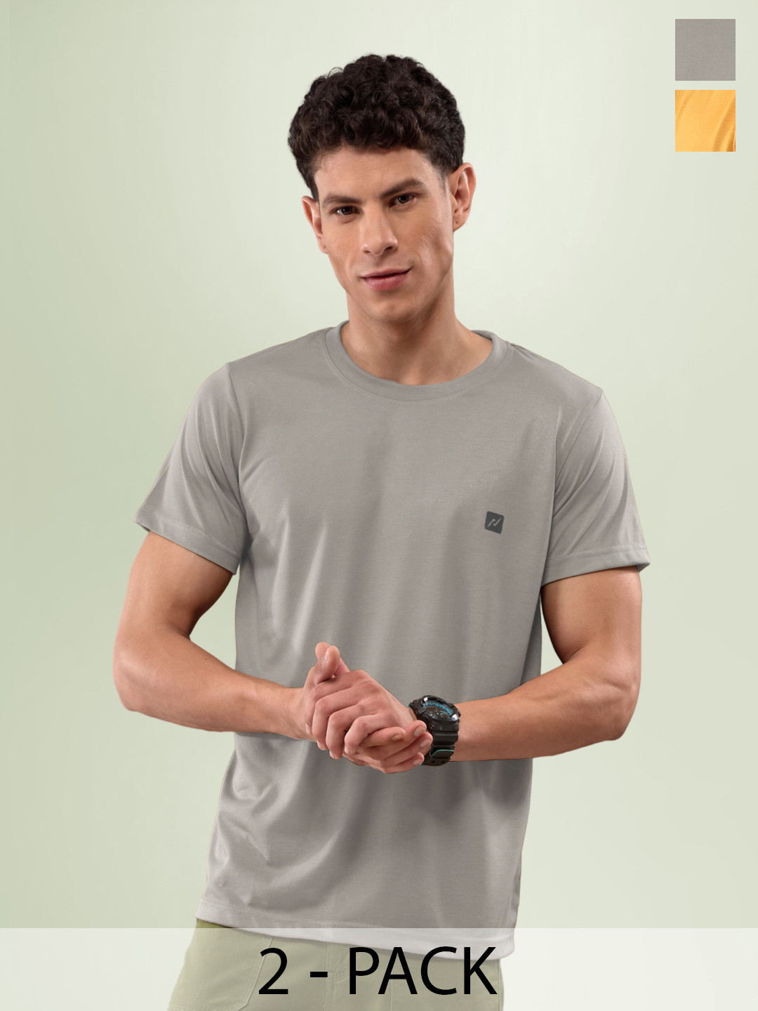 

LUX NITRO Pack Of 2 Anti Odour T-shirt, Grey