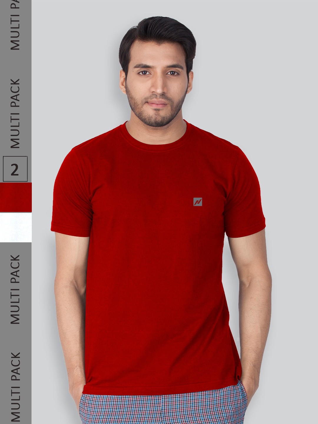 

LUX NITRO Pack Of 2 Round Neck Lounge T-Shirts, Red