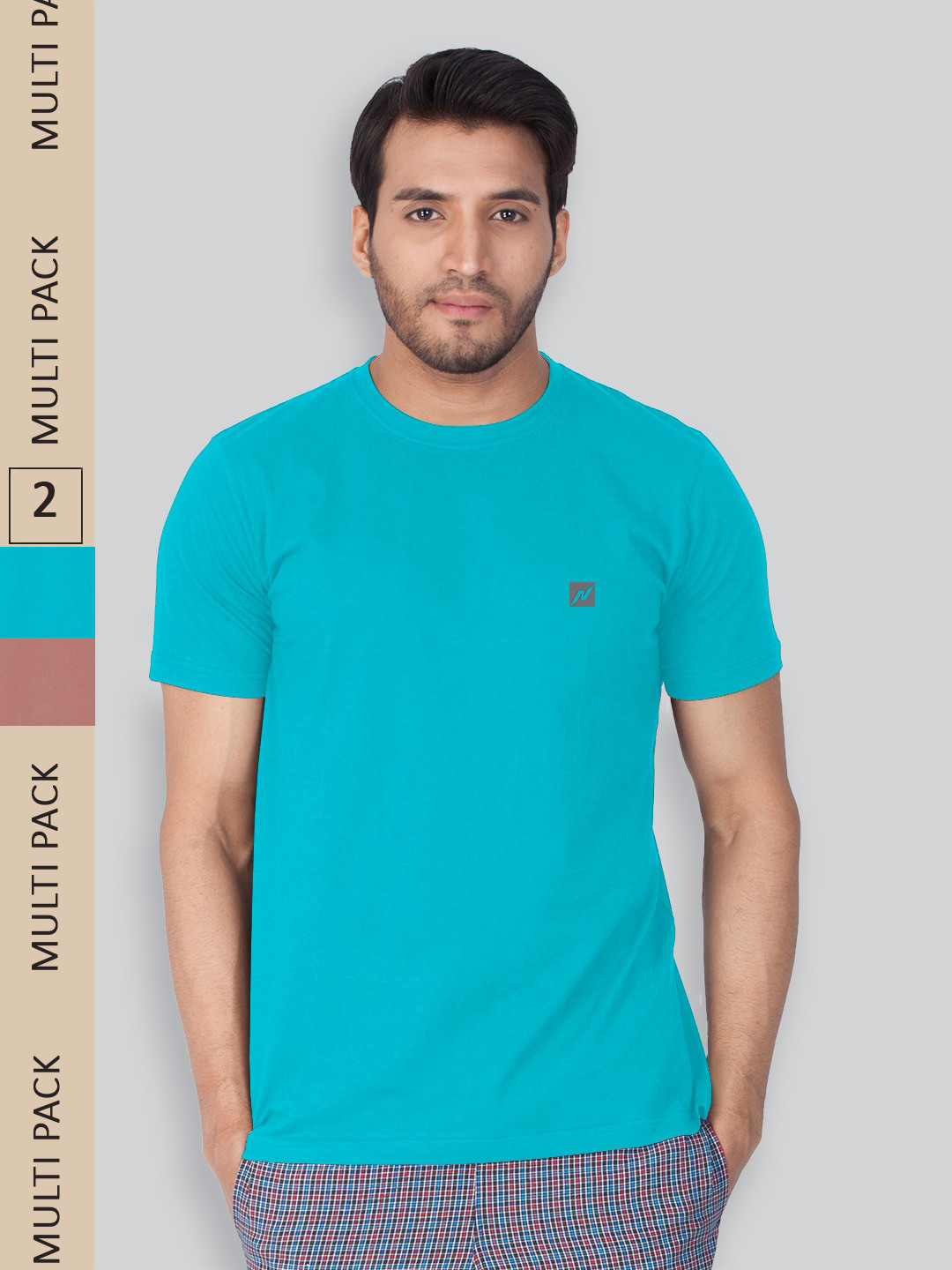 

LUX NITRO Pack Of 2 Round Neck Lounge T-Shirts, Blue