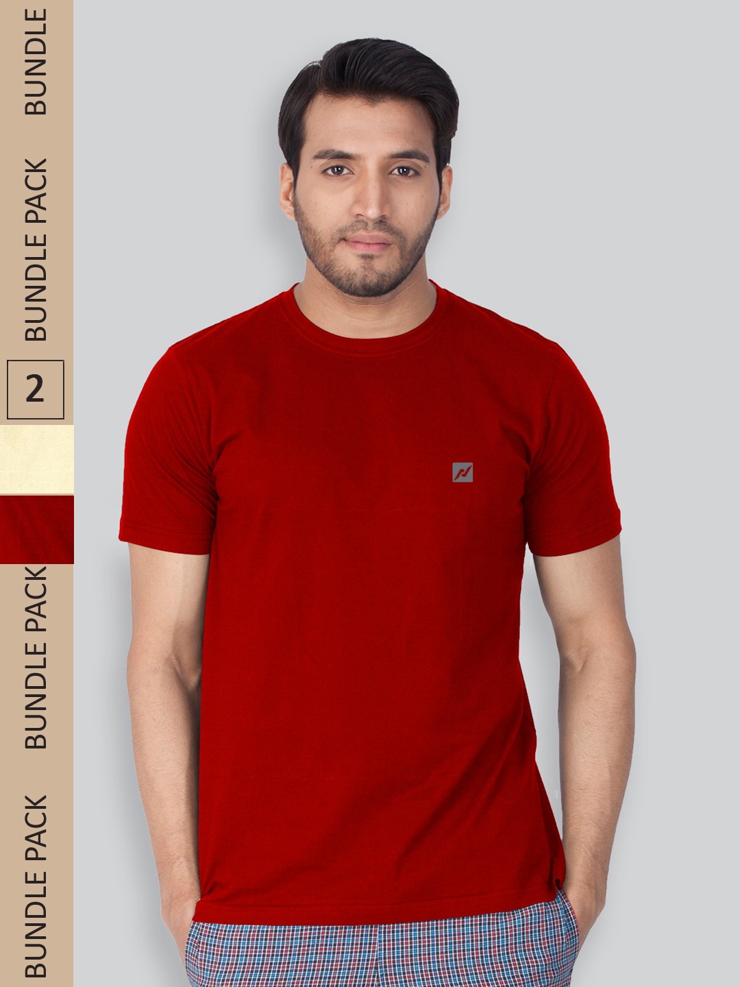 

LUX NITRO Pack Of 2 Anti Odour Lounge T-shirt, Red