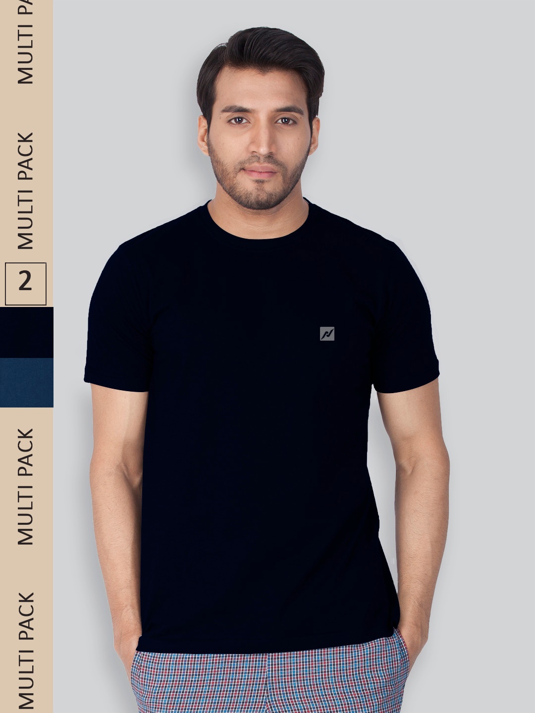 

LUX NITRO Pack Of 2 Round Neck Lounge T-shirts, Black