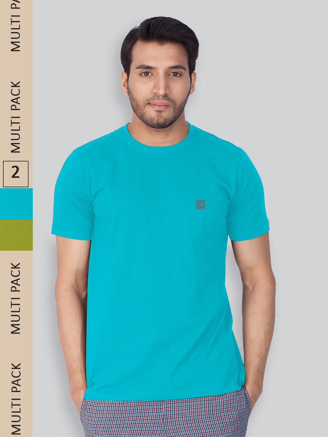

LUX NITRO Pack Of 2 Anti Odour Round Neck Lounge T-shirts, Blue