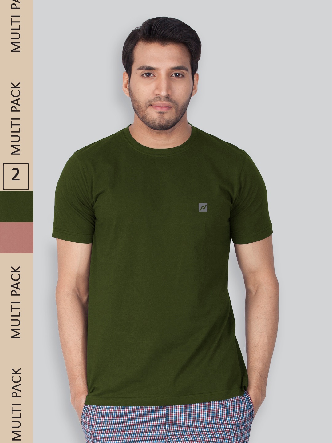 

LUX NITRO Pack Of 2 Anti Odour Lounge T-shirts, Olive