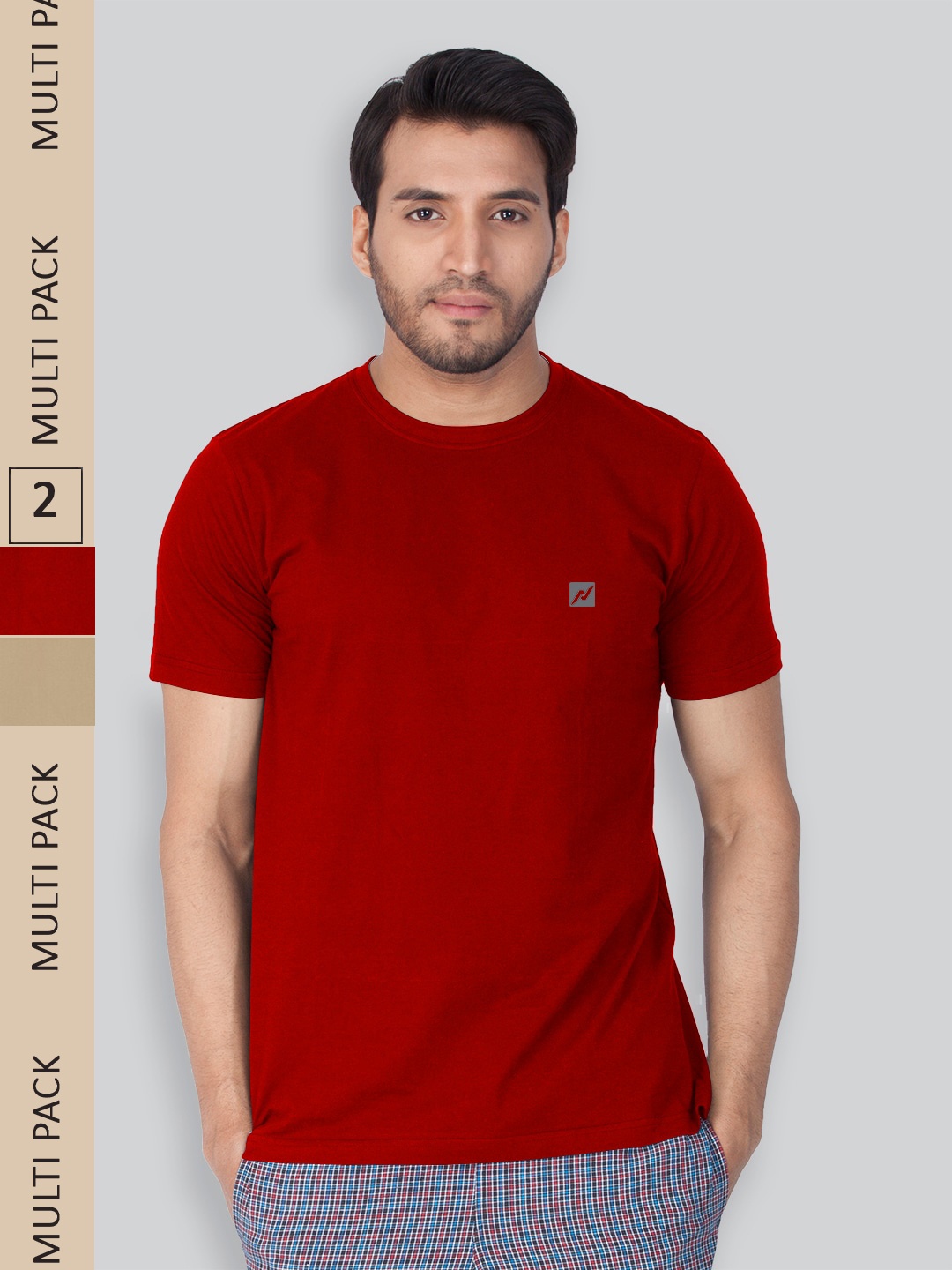 

LUX NITRO Pack Of 2 Round Neck Lounge T-Shirts, Red