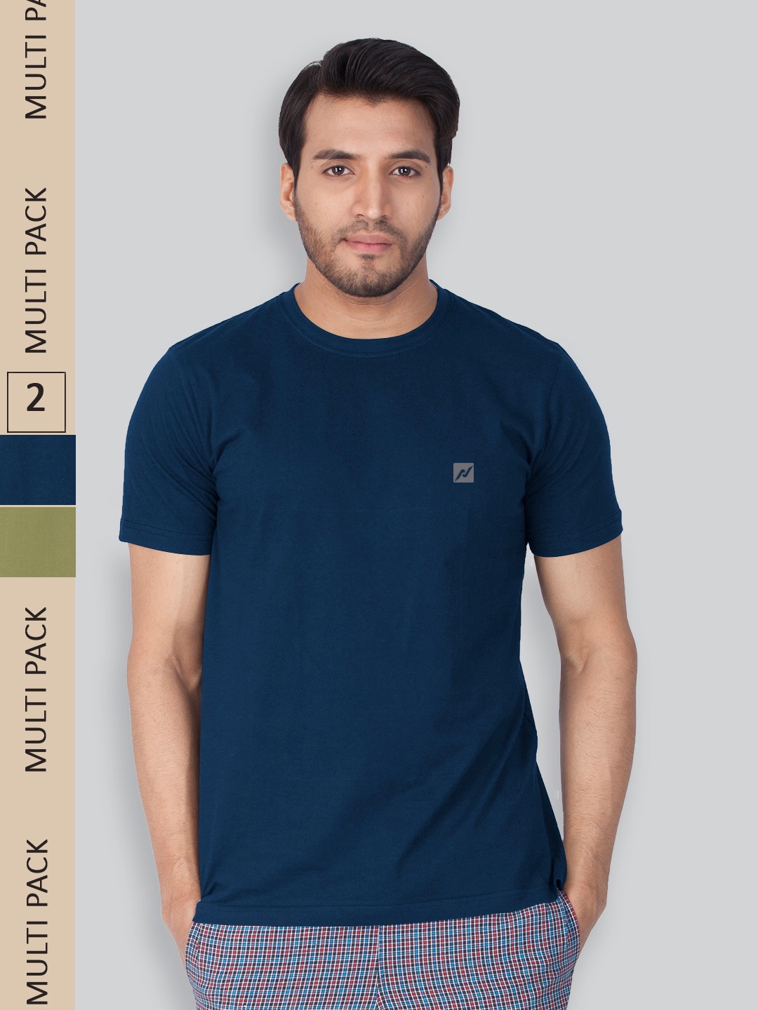 

LUX NITRO Pack Of 2 Anti Odour Lounge T-shirts, Navy blue