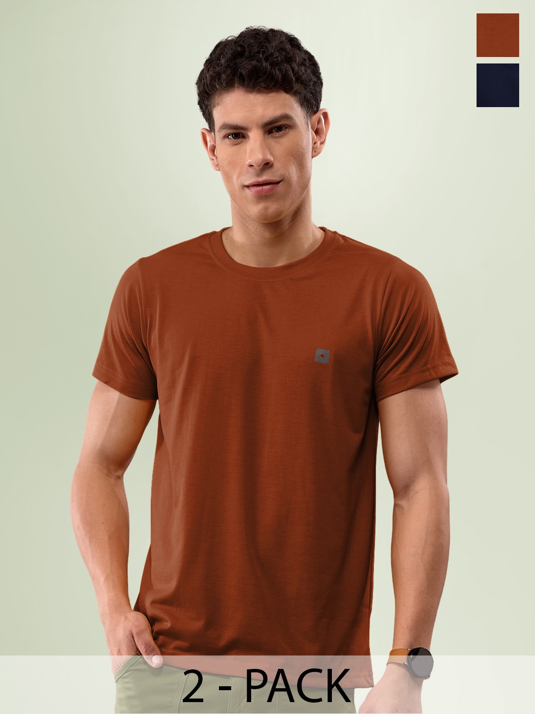 

LUX NITRO Pack Of 2 Anti Odour T-shirt, Navy blue