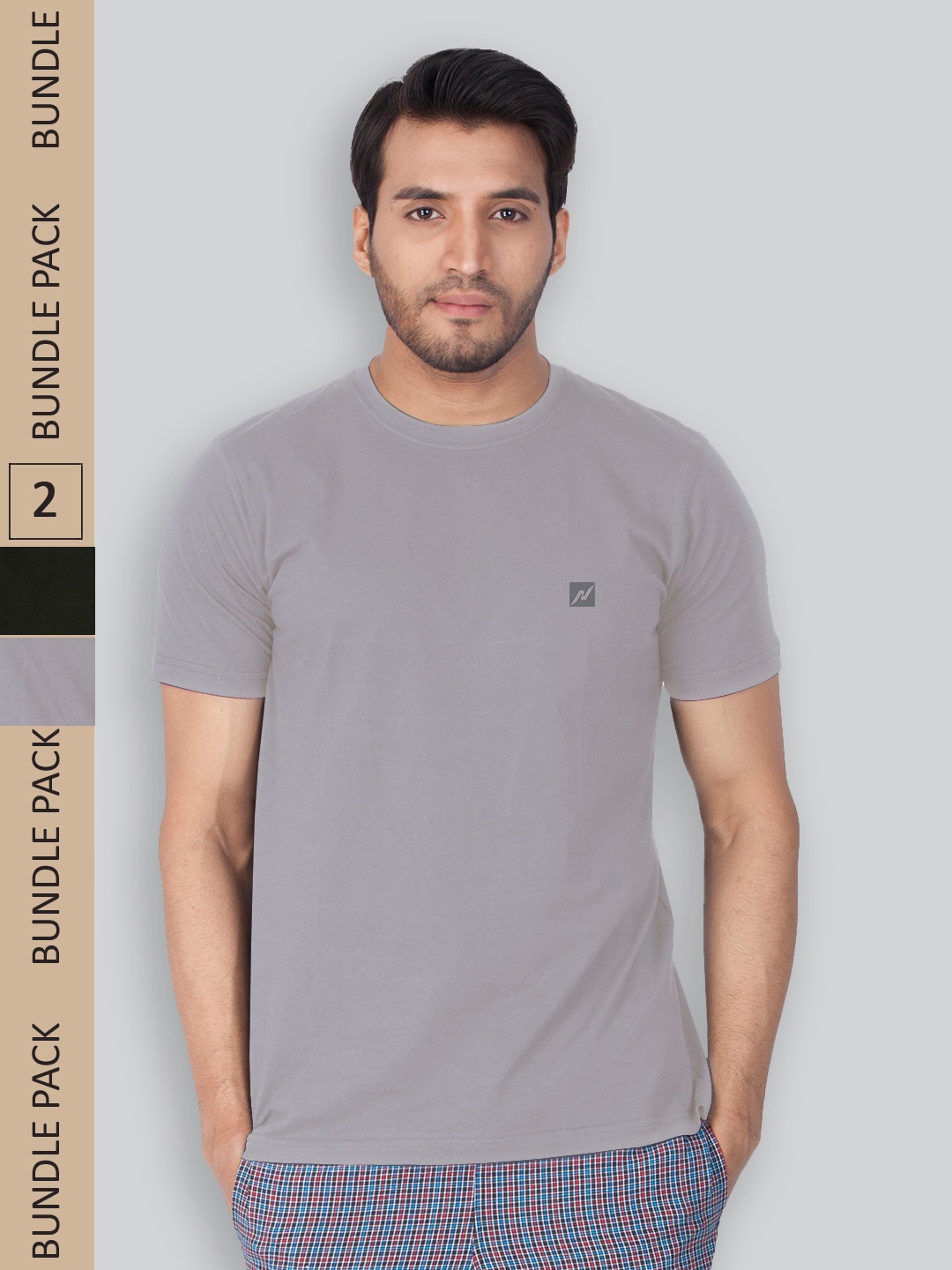 

LUX NITRO Pack Of 2 Anti Odour Lounge T-shirt, Grey