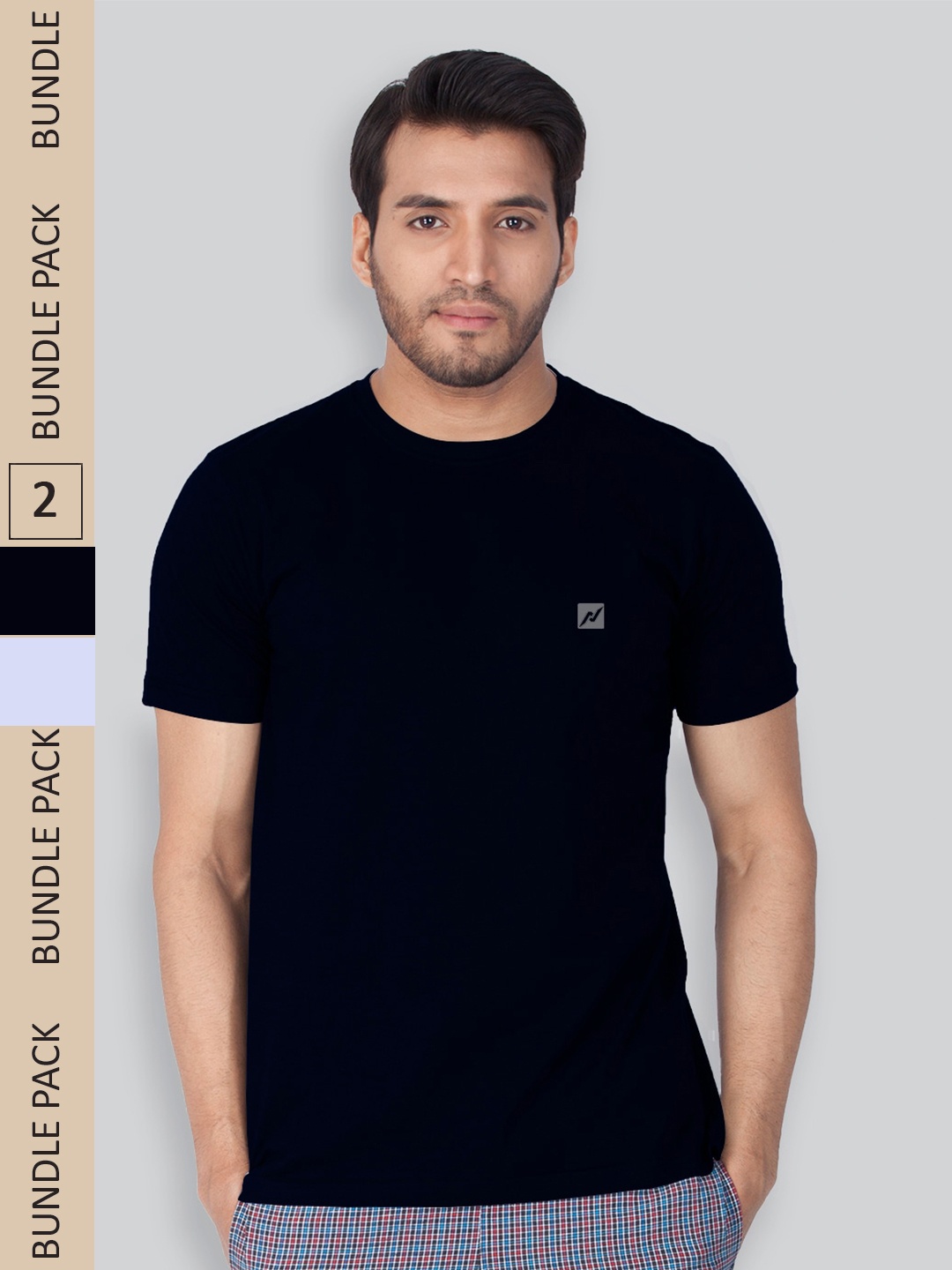 

LUX NITRO Pack Of 2 Round Neck Lounge T-shirts, Black
