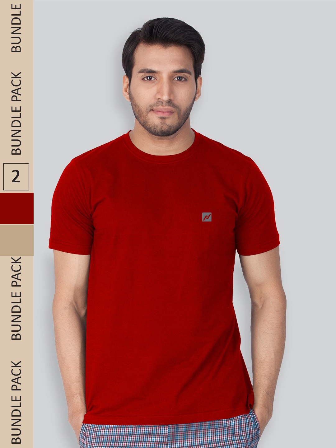 

LUX NITRO Pack Of 2 Anti Odour Lounge T-shirt, Red