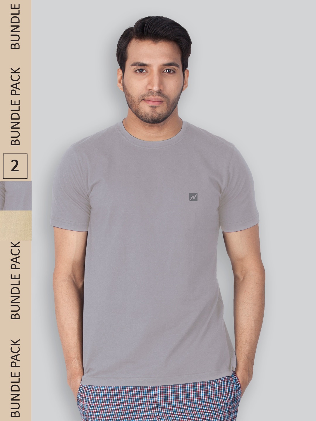 

LUX NITRO Pack Of 2 Anti Odour Lounge T-shirt, Grey
