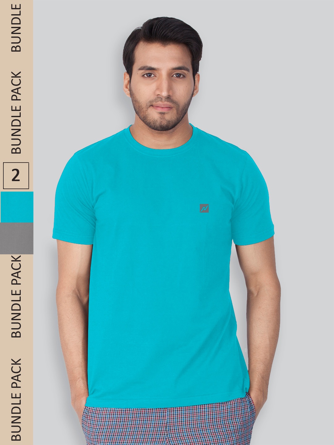 

LUX NITRO Pack Of 2 Round Neck Lounge T-Shirts, Blue