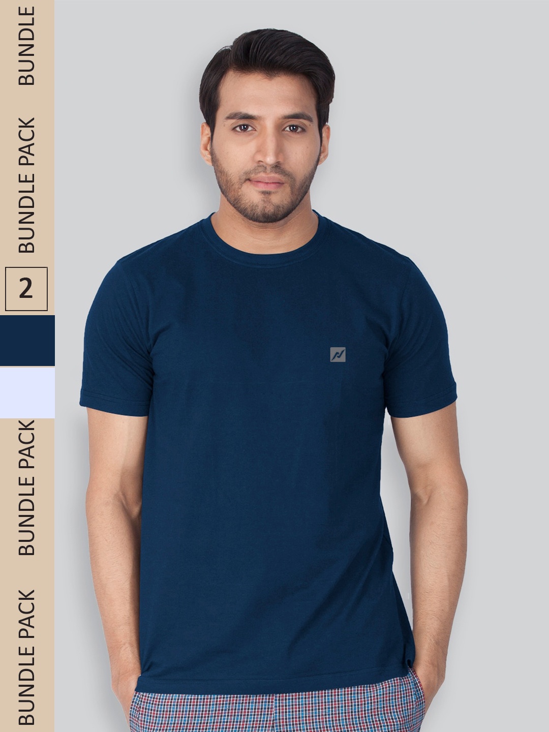 

LUX NITRO Pack Of 2 Anti Odour Lounge T-shirt, Navy blue