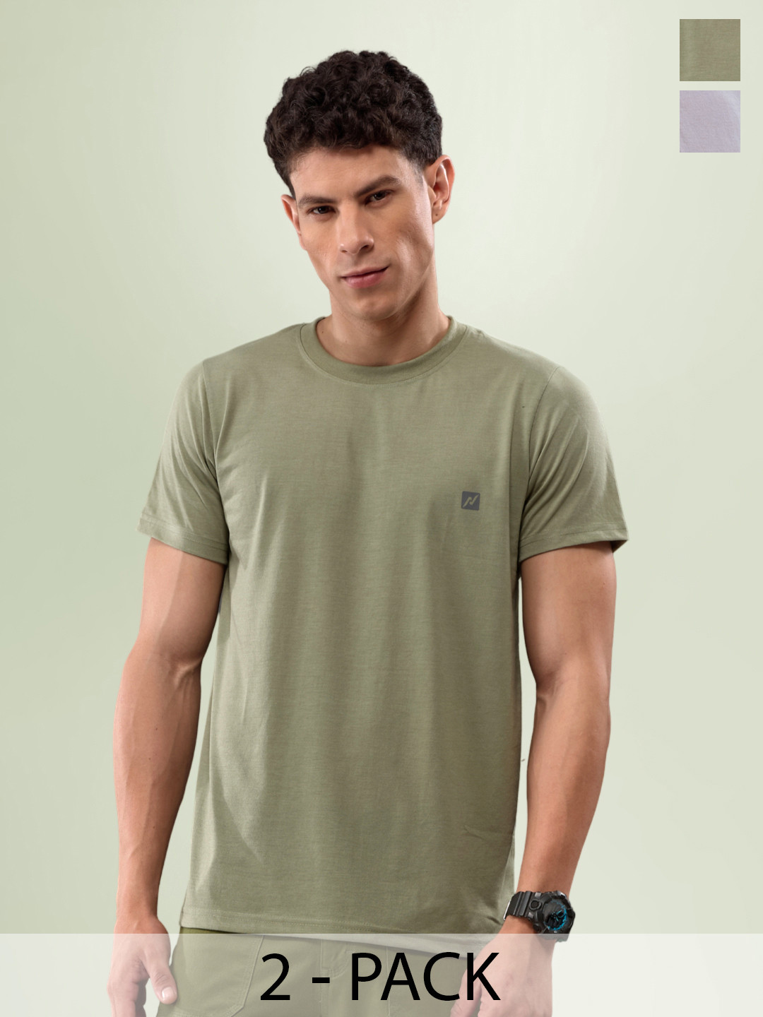 

LUX NITRO Pack Of 2 Anti Odour T-shirt, Green