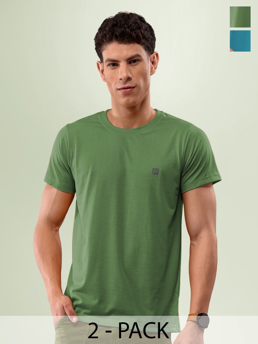

LUX NITRO Pack Of 2 Round Neck Lounge T-shirts, Blue
