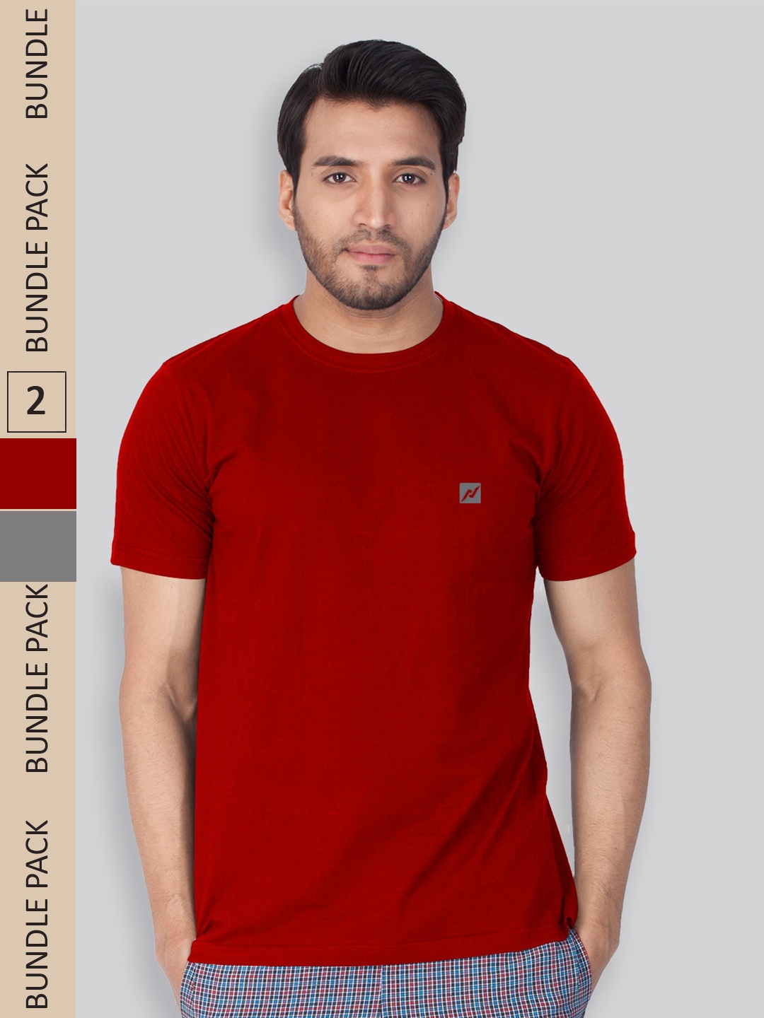 

LUX NITRO Pack Of 2 Anti Odour Lounge T-shirts, Red