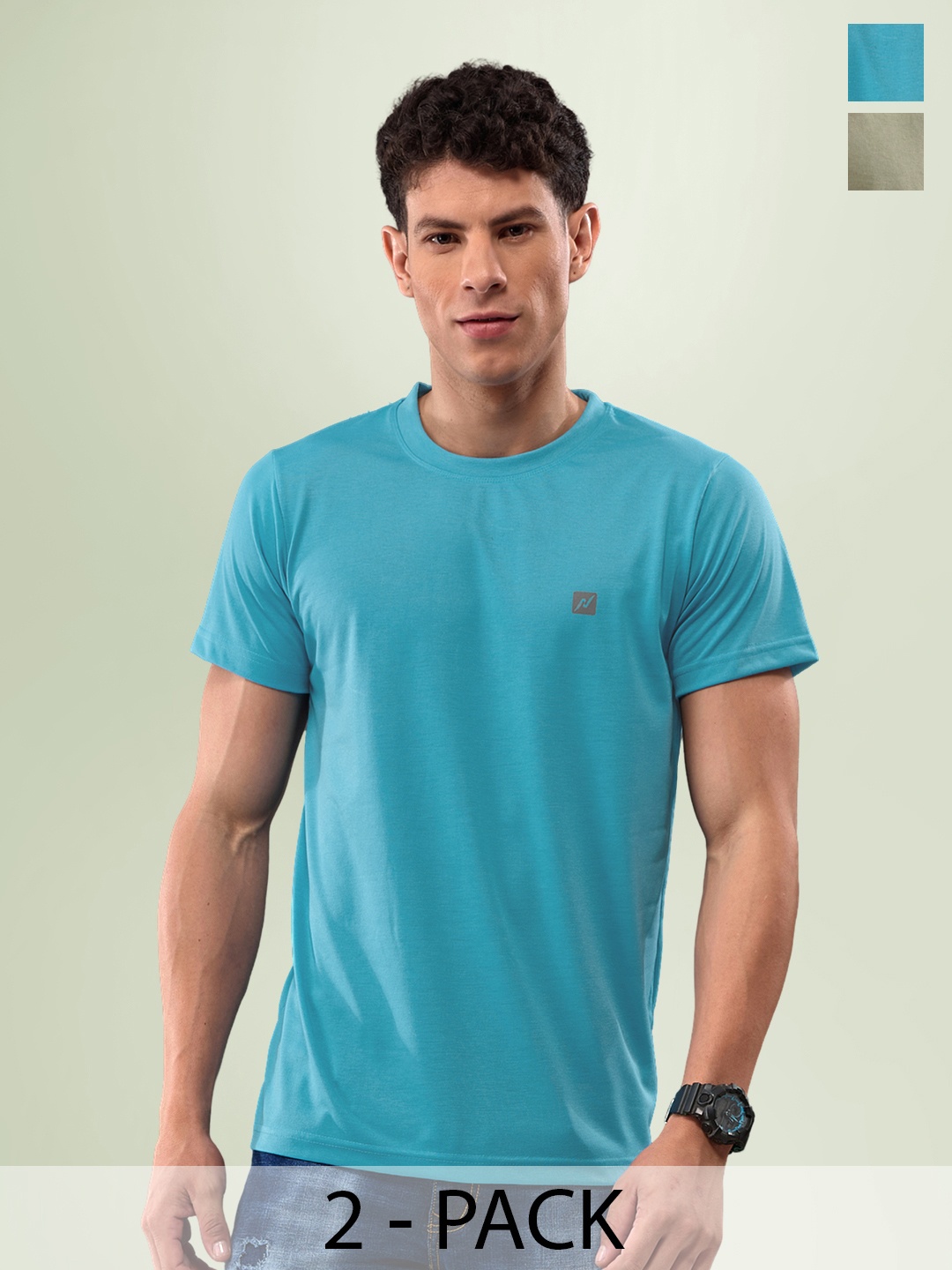 

LUX NITRO Pack Of 2 Anti Odour T-shirt, Blue