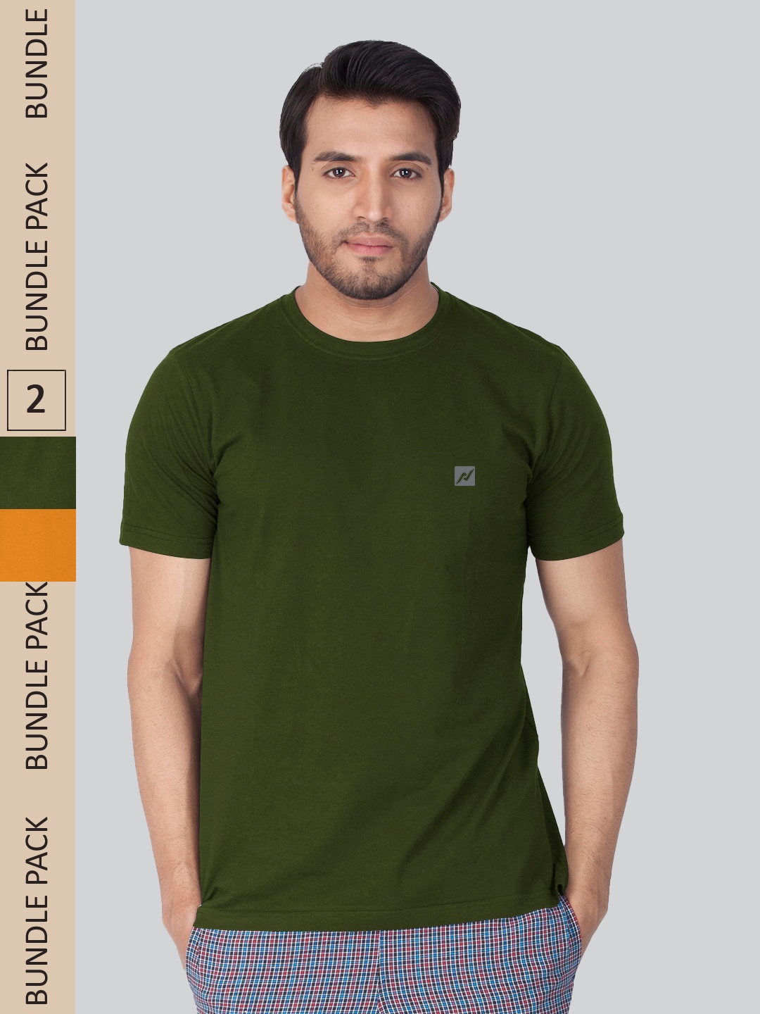 

LUX NITRO Pack Of 2 Anti Odour Lounge T-shirts, Olive