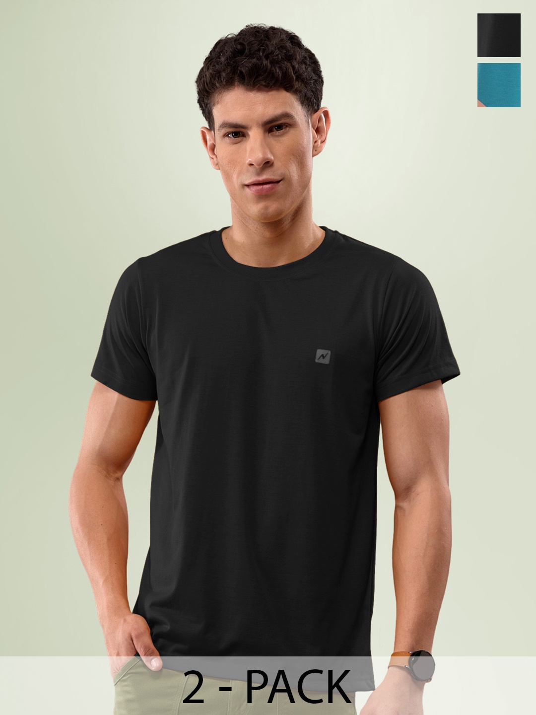 

LUX NITRO Pack Of 2 Anti Odour Lounge T-shirt, Blue