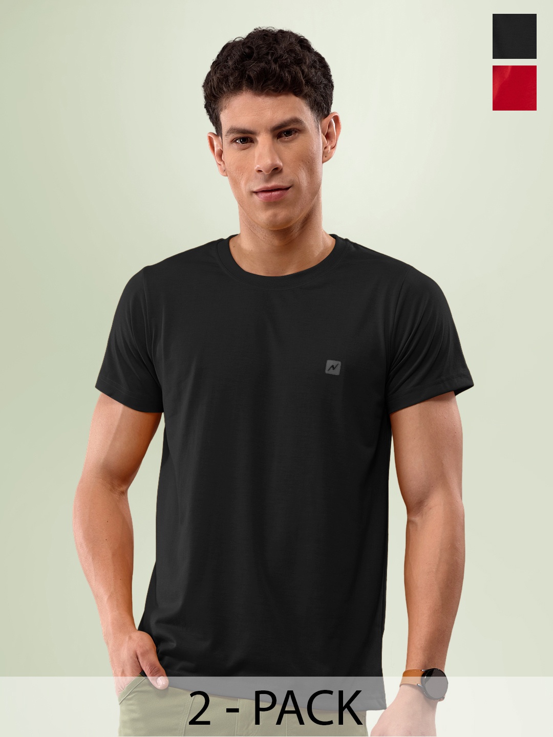 

LUX NITRO Pack Of 2 Anti Odour T-shirts, Red