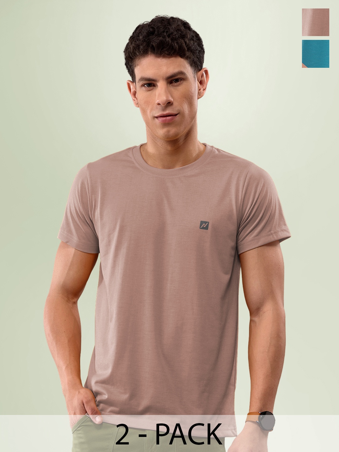 

LUX NITRO Pack Of 2 Round Neck Lounge T-shirts, Blue