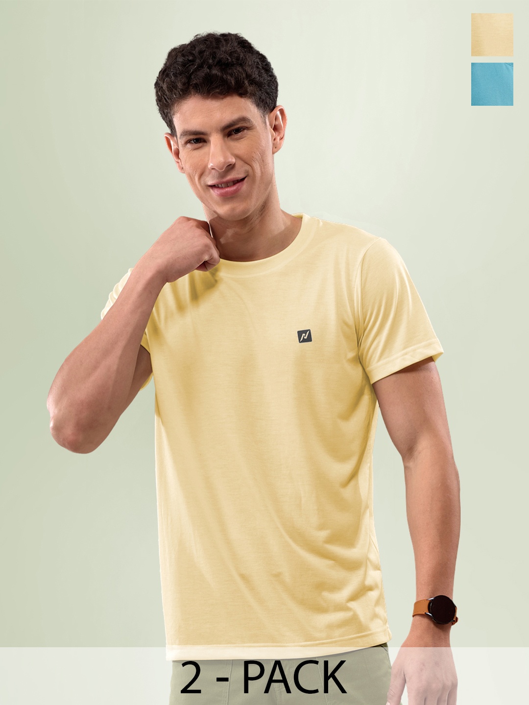 

LUX NITRO Pack Of 2 Round Neck Lounge T-shirts, Blue