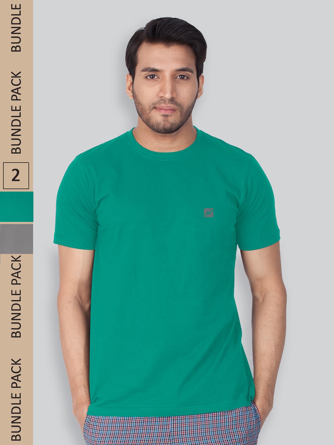 

LUX NITRO Pack Of 2 Round Neck Lounge T-shirts, Green