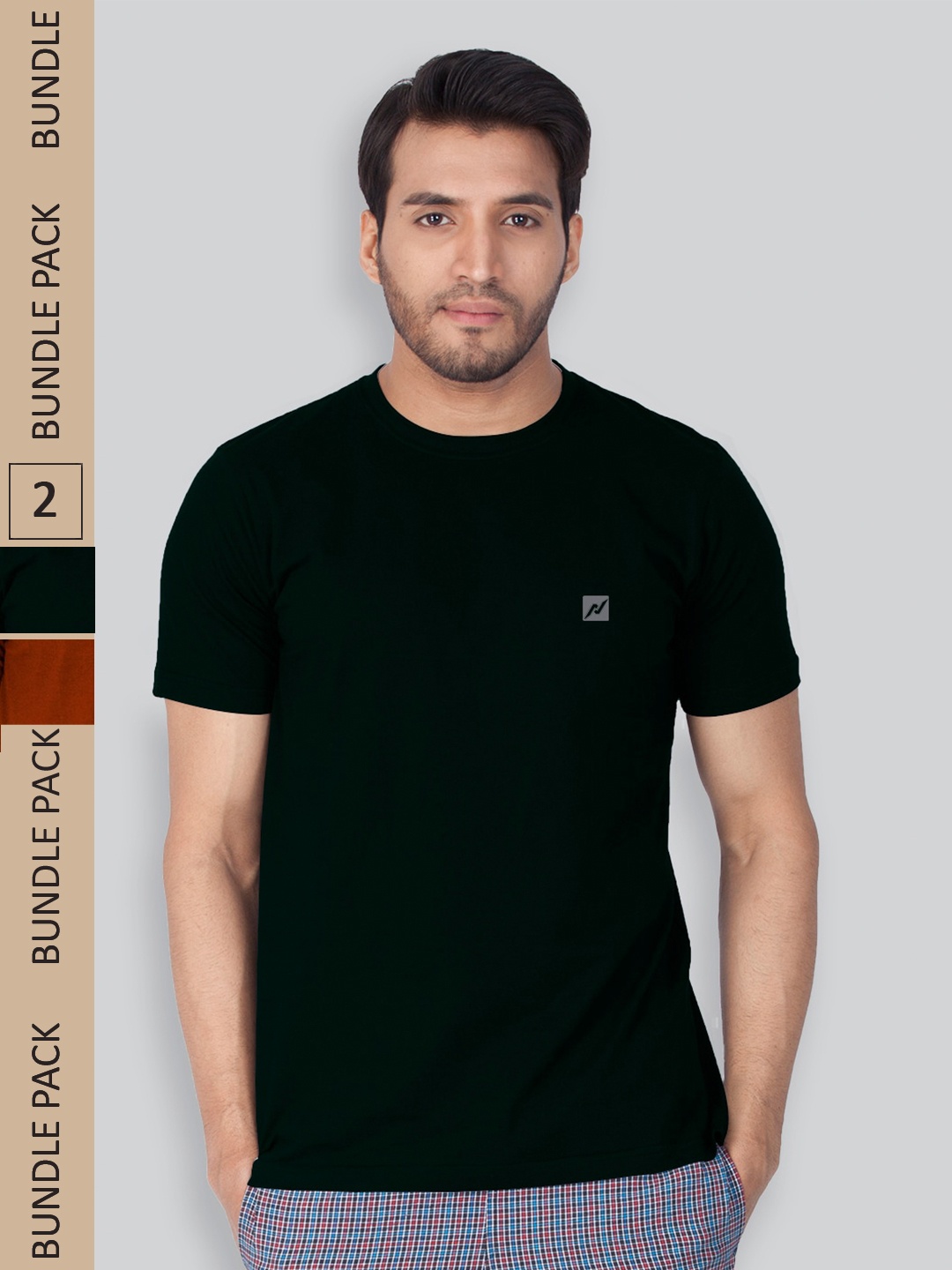 

LUX NITRO Pack Of 2 Round Neck Lounge T-Shirts, Black