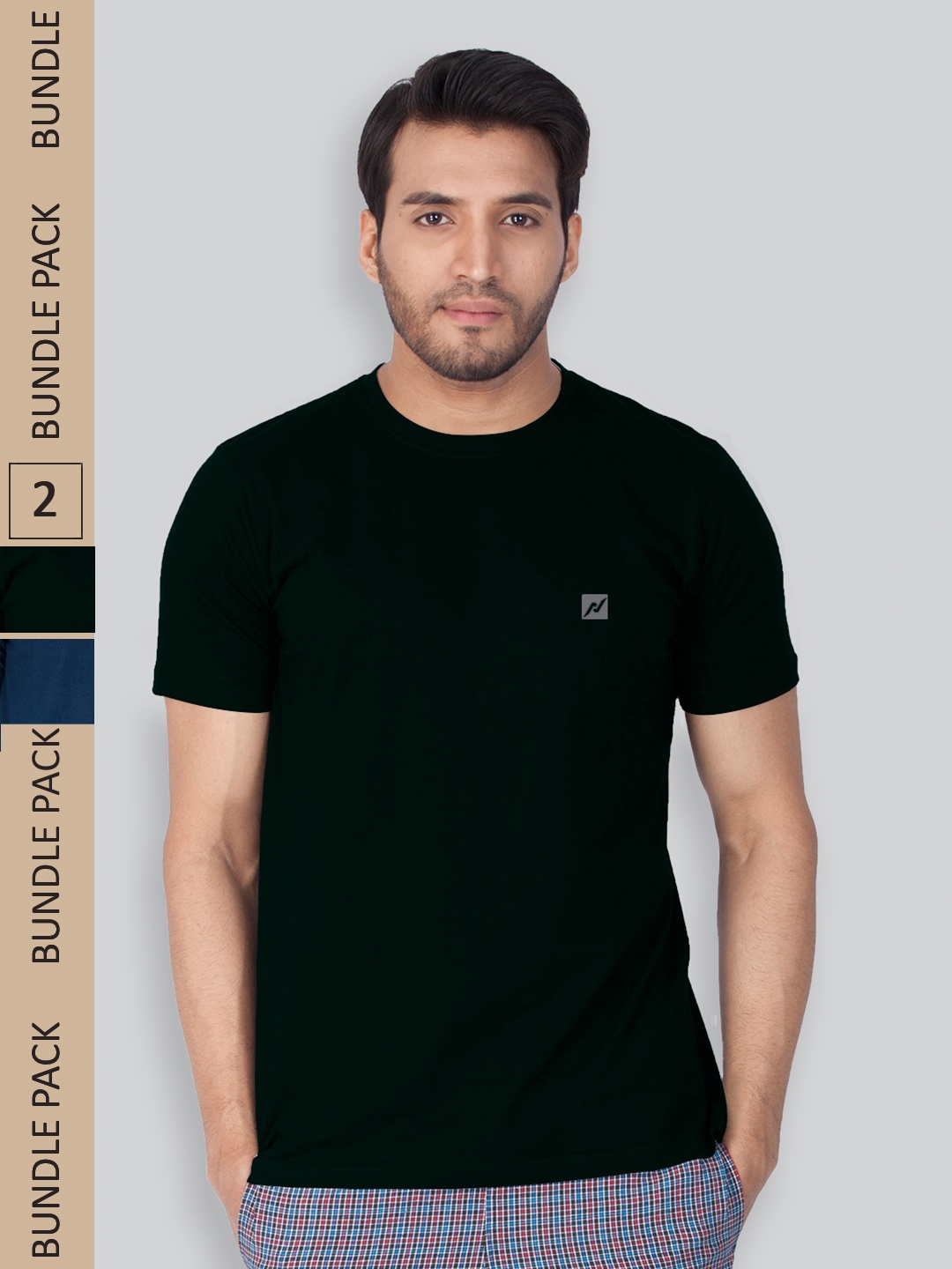 

LUX NITRO Pack Of 2 Round Neck Lounge T-shirts, Black