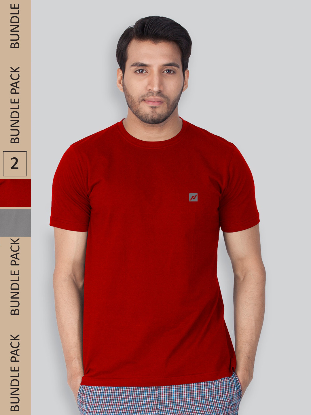

LUX NITRO Pack Of 2 Round Neck Lounge T-Shirts, Red