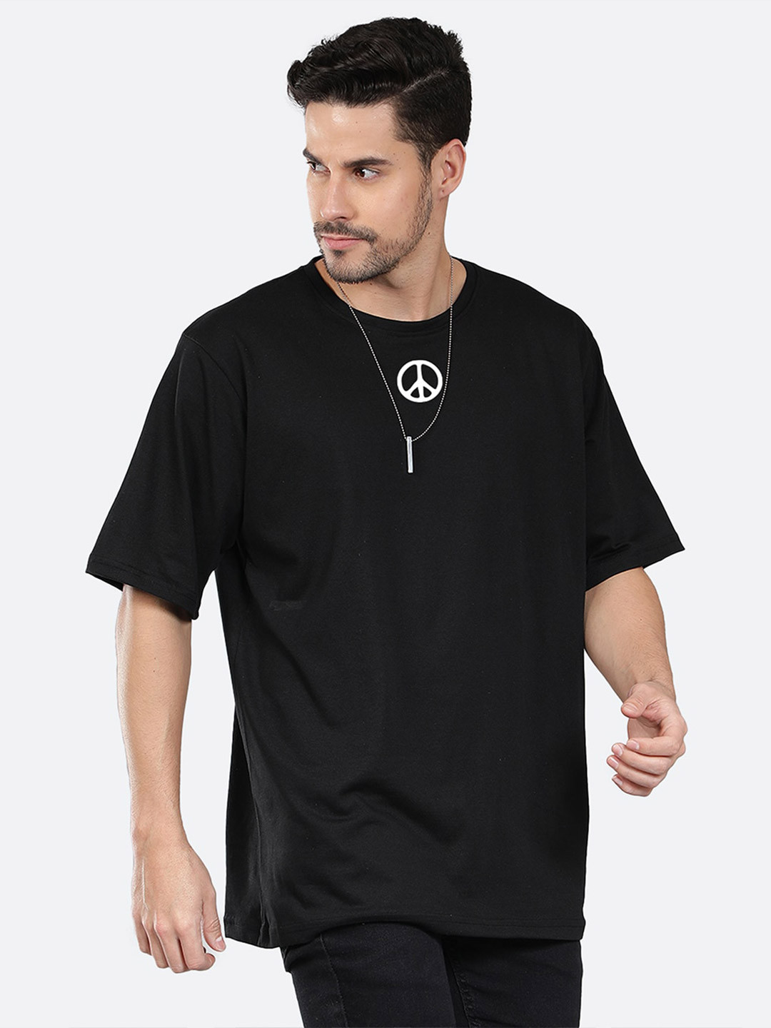 

Mad Over Print Puff Protect Your Peace Oversized Tshirt, Black
