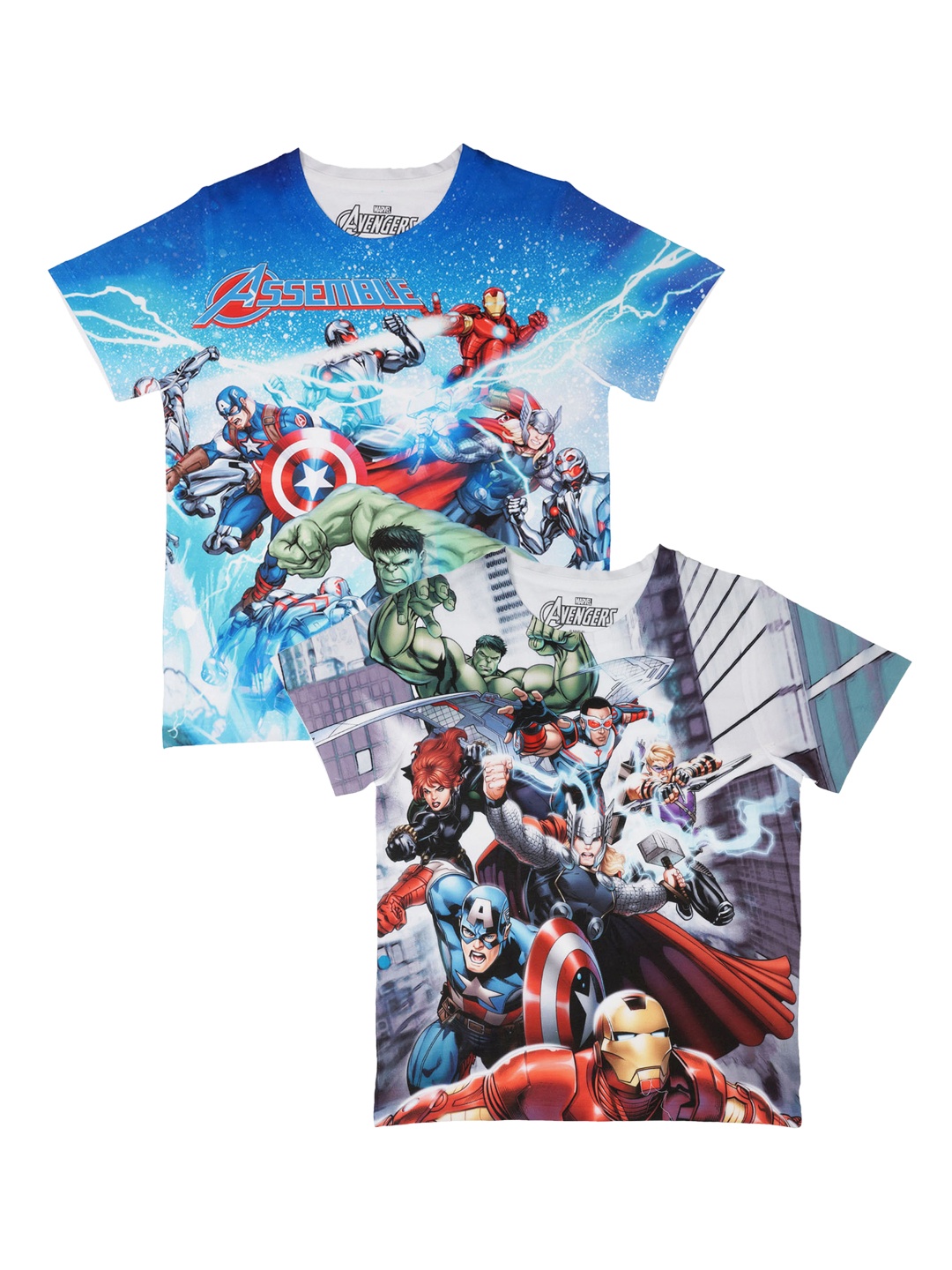 

Marvel by Wear Your Mind Boys Pack of 2 Printed T-shirts, Multi