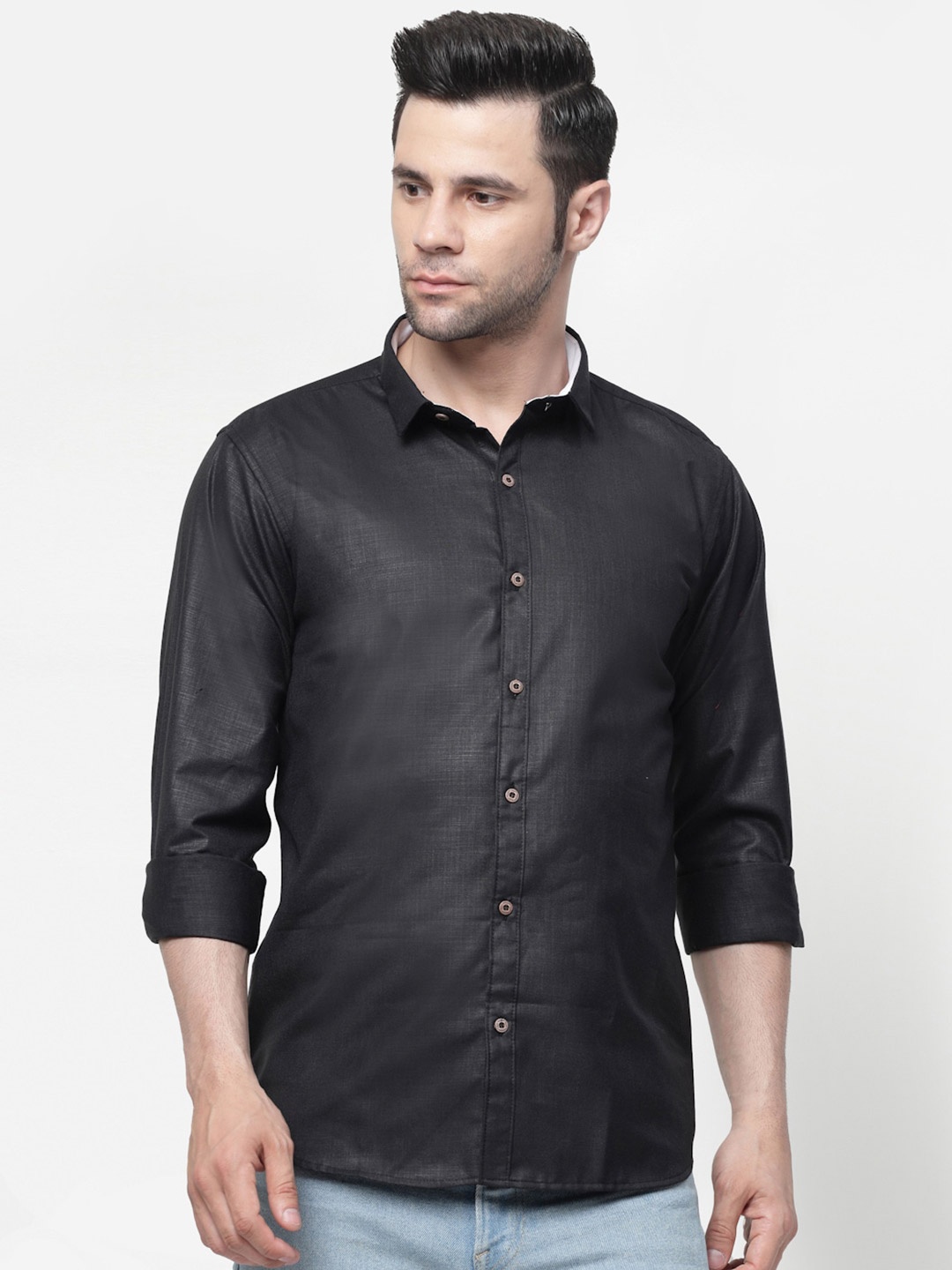 

ADWYN PETER New Casual Cotton Shirt, Black