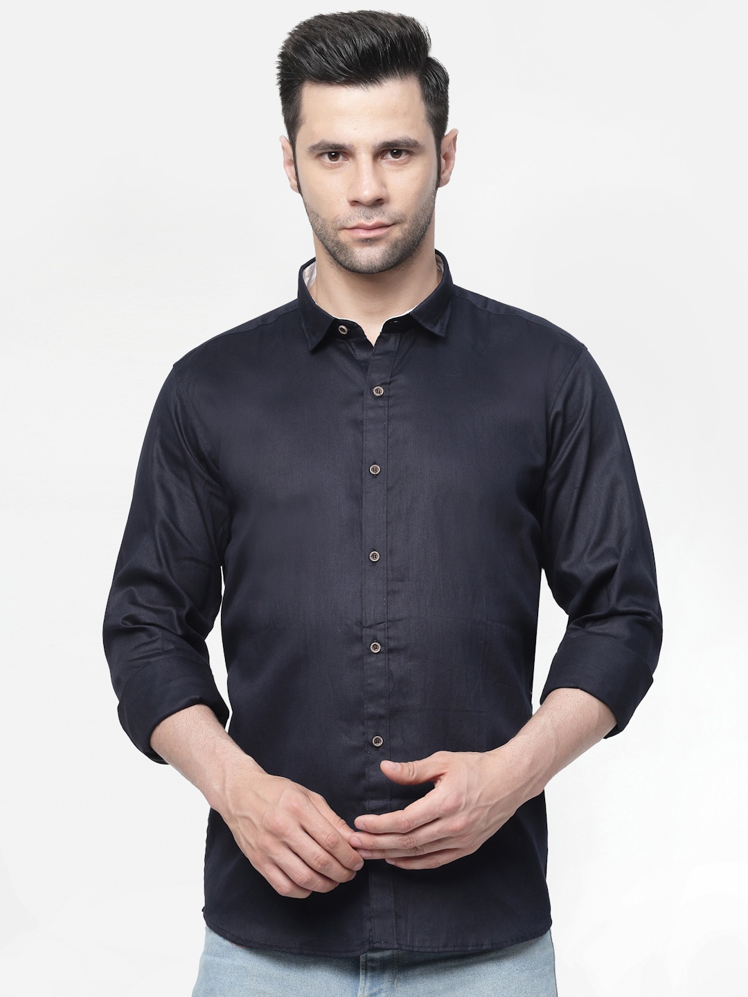 

ADWYN PETER New Casual Cotton Shirt, Navy blue