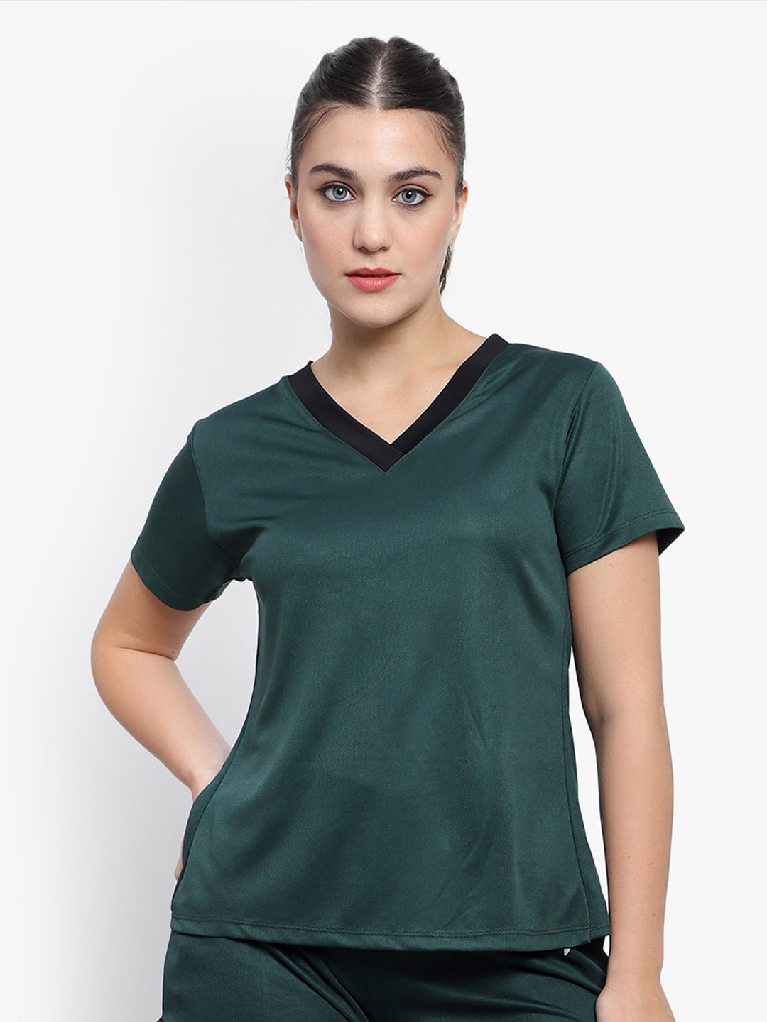 

MUSCLE TORQUE Relaxed Fit V-Neck Wrap Sports T-shirt, Green