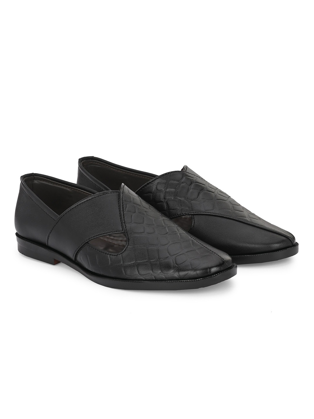 

Azzaro Black Men Textured Shoe-Style Sandals